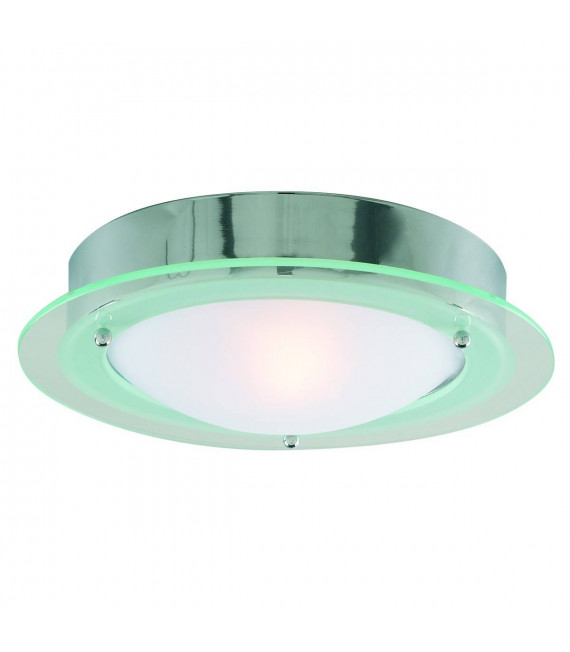 Chrom Badezimmer Deckenleuchte, Klarglas und Opalglas