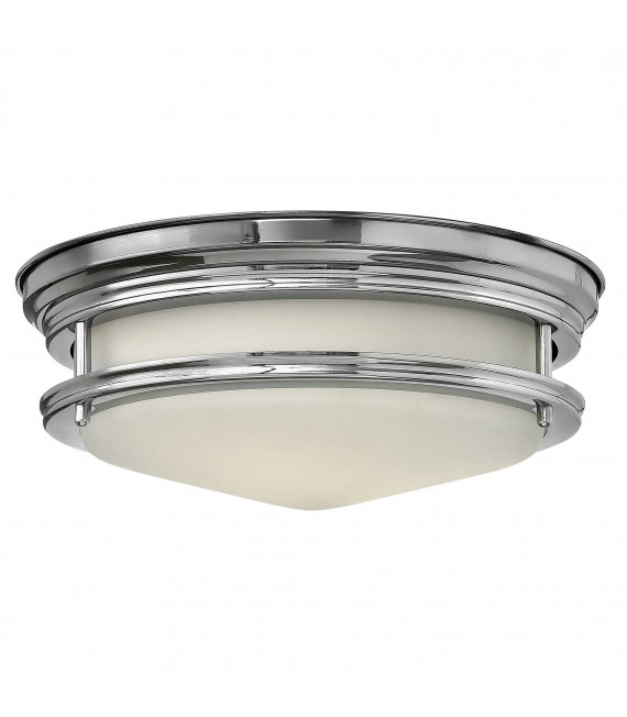 Plafoniera Hadley, nichel antico e vetro, 3 lampadine