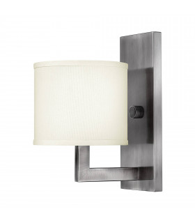 Hampton Pendelleuchte, antikes Nickel und Acryl, cremefarbener Lampenschirm, 3 Glühbirnen