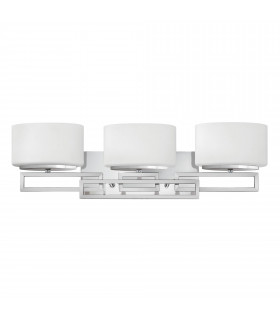 Lámpara de pared Lanza, cromo pulido y cristal opal, 1 bombilla