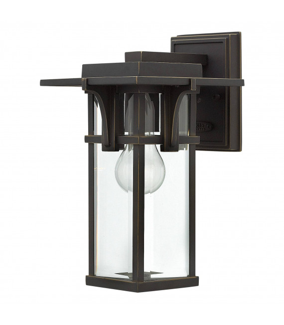 Manhattan Wandleuchte, ölgeriebene Bronze und Glas, mittel