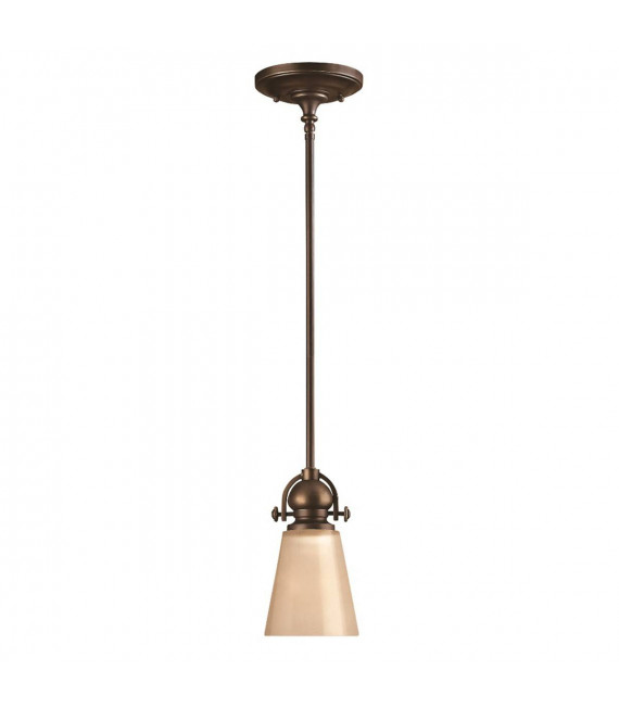 Pendente Mayflower, bronzo invecchiato e vetro, 6 lampadine