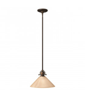 Lámpara colgante Mayflower, bronce envejecido y vidrio, 1 bombilla