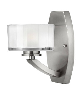 Meridian Pendelleuchte, Nickel gebürstet und Glas, 3 Glühbirnen