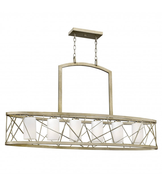Suspension Nest, argent et verre, 4 ampoules