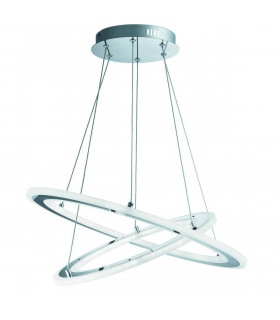 Plafoniera 2 LED Solexa in cromo e acrilico