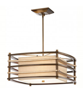 plafonnier ventilateur vintage 2 ampoules e27 max 60w brun patiné