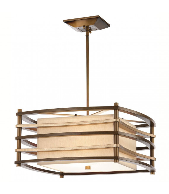 plafonnier ventilateur vintage 2 ampoules e27 max 60w brun patiné