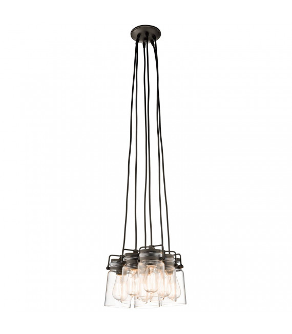 Lampada a sospensione frattura, zinco antico, 3 lampadine