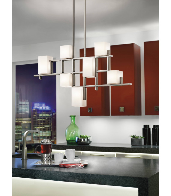 Lampada a sospensione City Lights, 7 lampadine