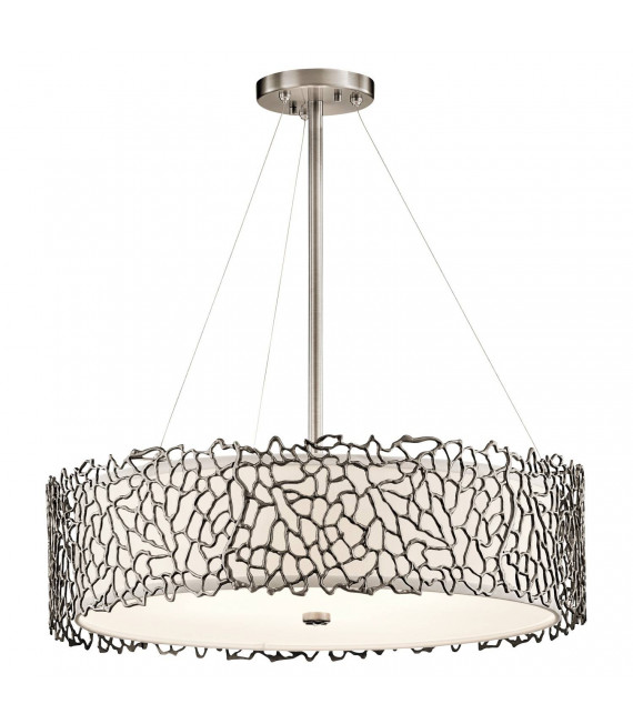 Lampada a sospensione Aleeka, peltro, 5 lampadine