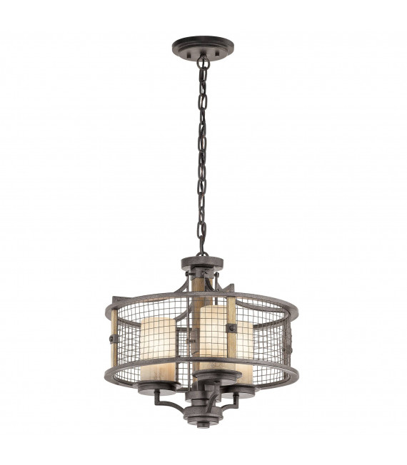 plafonnier ventilateur vintage 2 ampoules e27 max 60w brun patiné