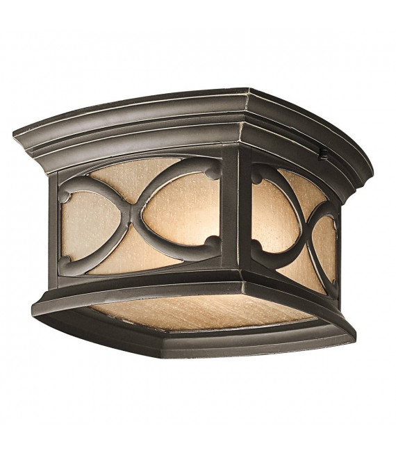 Cortland Deckenleuchte, kaiserliches Bronzealuminium, Wellglas