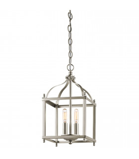 Lampada a sospensione Larkin, nichel spazzolato, 3 lampadine