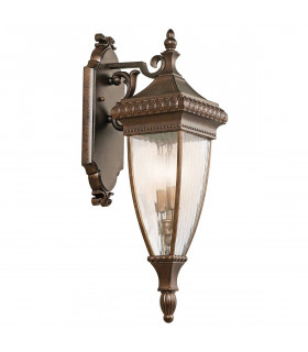 Lampada da parete veneziana Rain, bronzo spazzolato e vetro, media