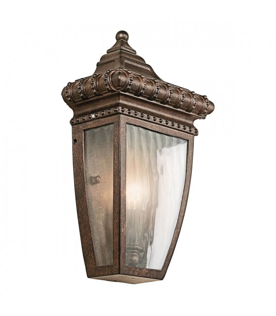 Aplique veneciano Rain, bronce cepillado y vidrio, mediano