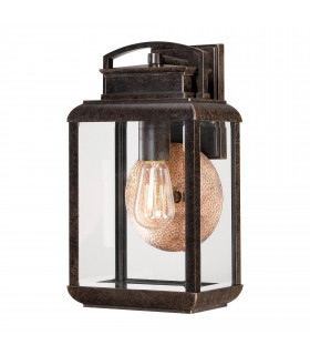 Pettiford Wandleuchte, antike Bronze und Glas, groß