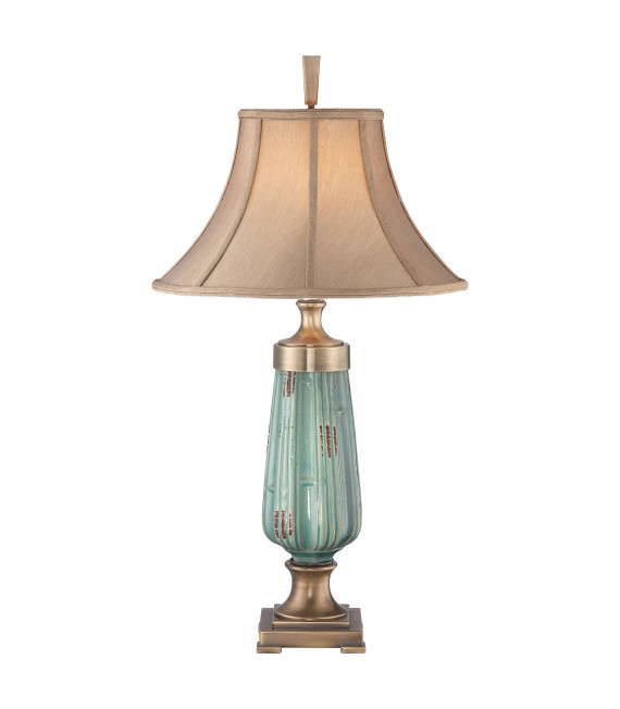 Lampada Kyle, ferro battuto e onice, 2 lampadine