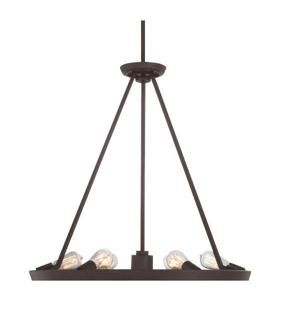 Laila Pendelleuchte, antike Bronze, 6 Glühbirnen