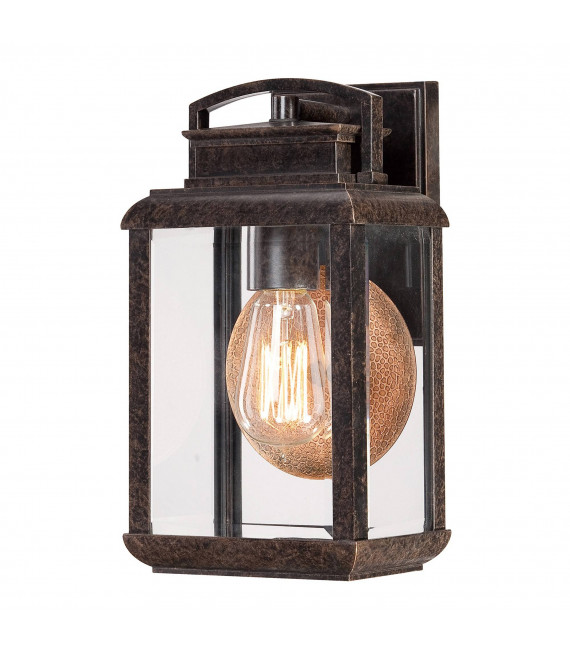 Byron Wandleuchte, Bronze und Glas, groß