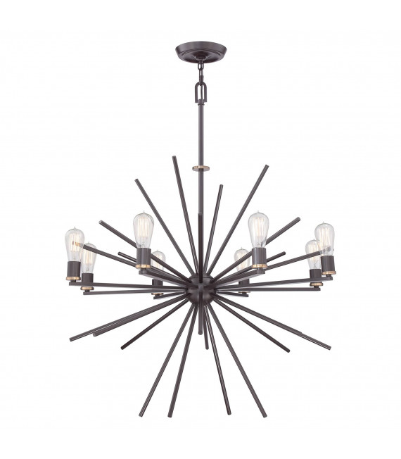 Lampada a sospensione Carnegie, bronzo, 3 lampadine