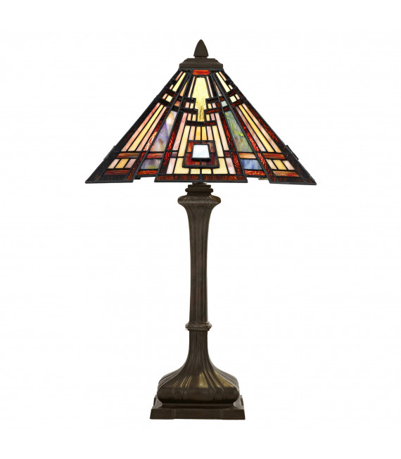 Lampada Chastain, bronzo vintage e vetro Tiffany