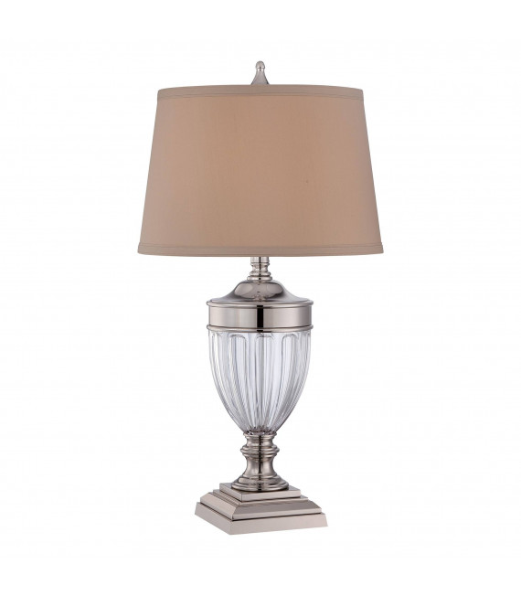 Suspension Dennison, bronze palladien et verre, avec abat-jour havane