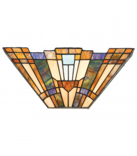 Lampada Inglenook, bronzo e vetro Tiffany