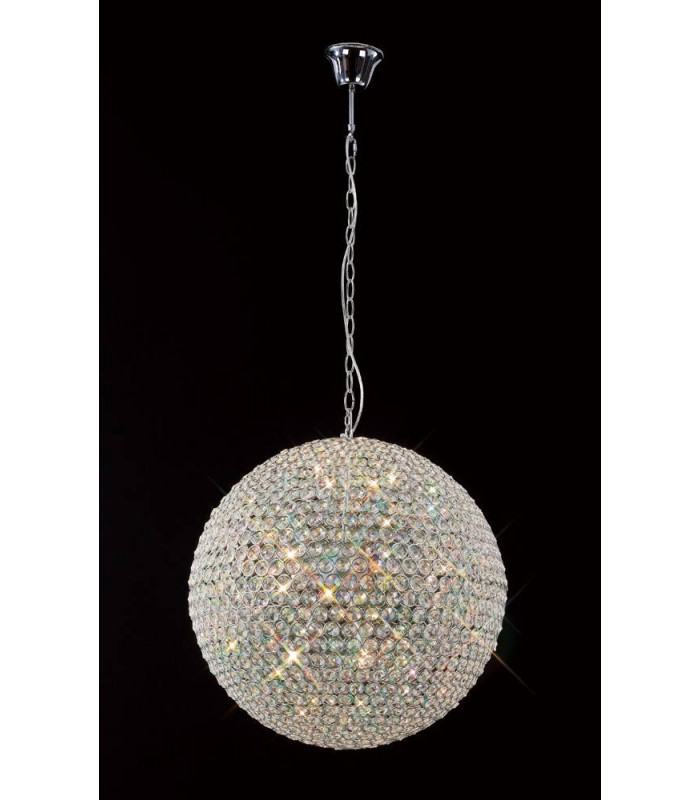 Ava lámpara colgante 9 bombillas cromo pulido / cristal