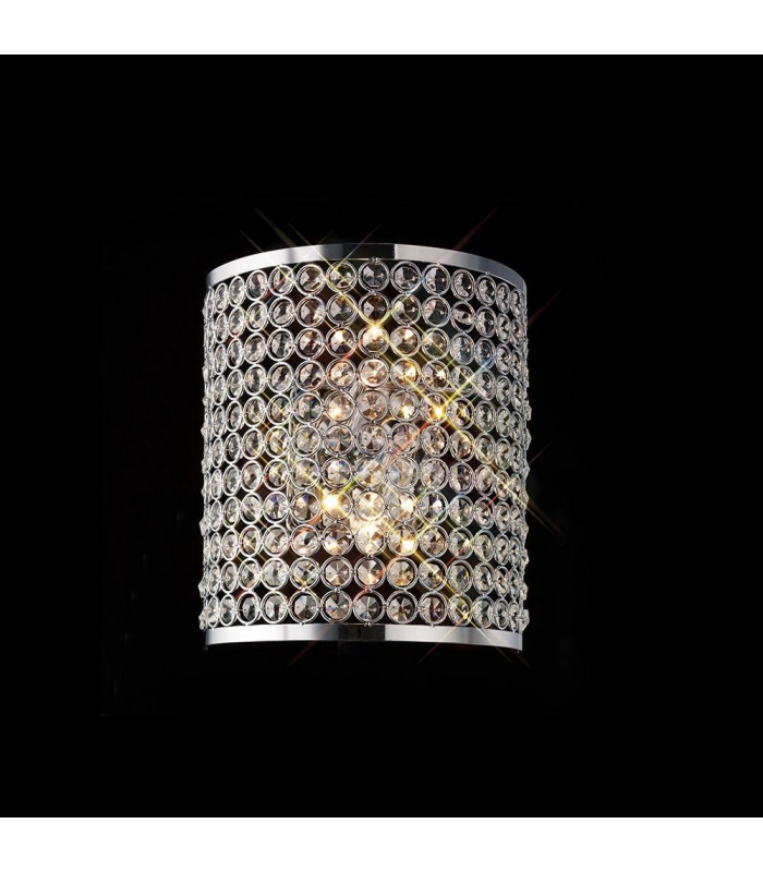Aplique Ava Rectangle 2 Bombillas cromo pulido / cristal