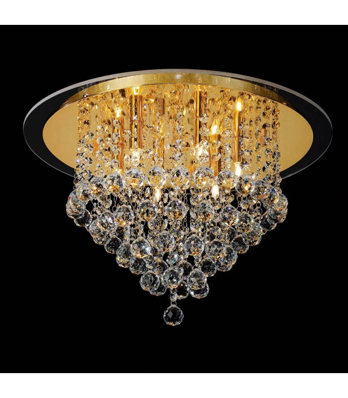 Plafón Atla 6 Bombillas oro / cristal