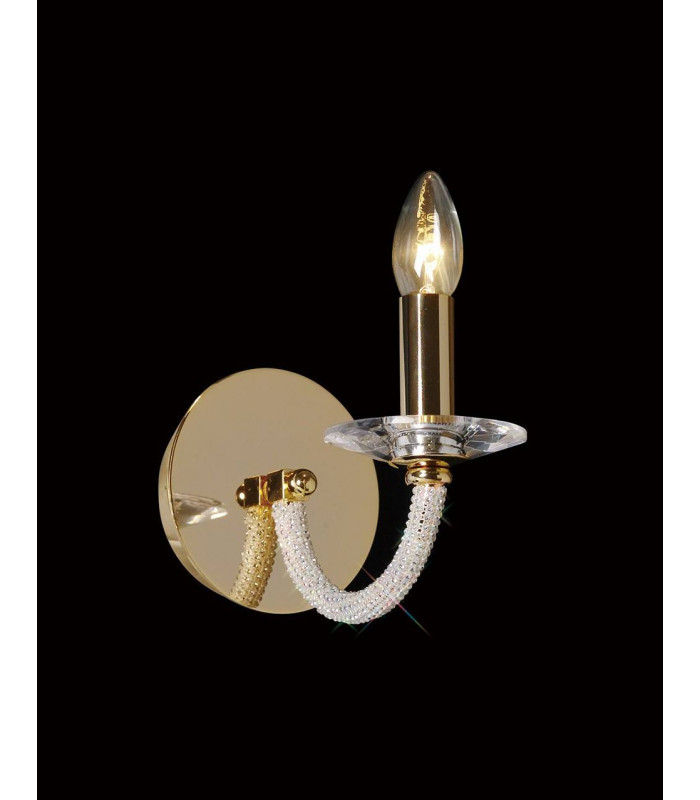 Elena aplique con interruptor 1 bombilla oro / cristal