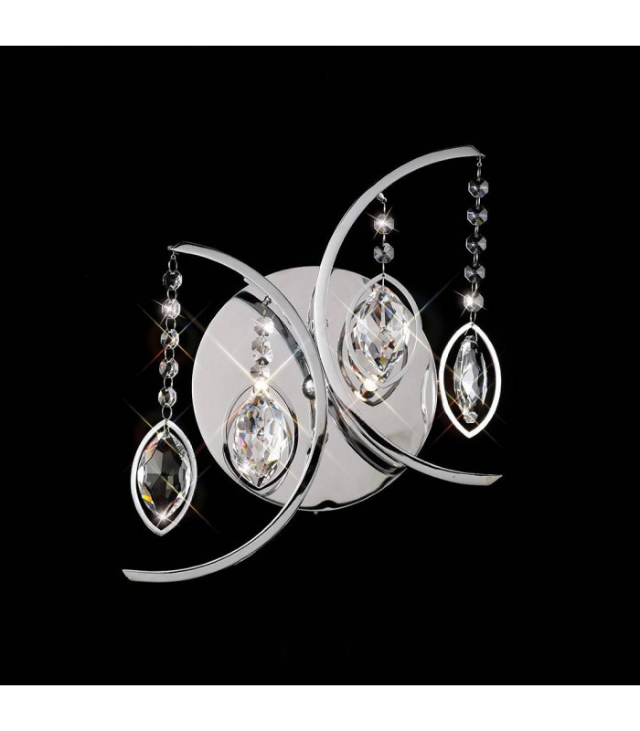 Mios Aplique con interruptor 2 bombillas cromo pulido / cristal