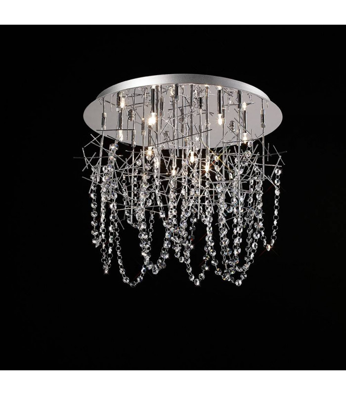 Lámpara de techo Lexi 10 luces cromo pulido / cristal