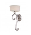 Applique Kendra, argent tacheté et abat-jour perle, 1 ampoule