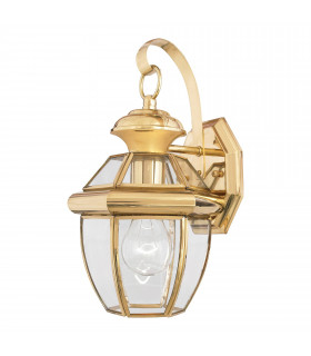 Lampada da parete Newbury, ottone lucido e vetro, media