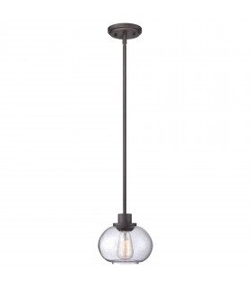 Lampada a sospensione Trilogy, bronzo antico e vetro