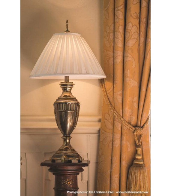 Charleston-Lampe mit cremefarbenem Schirm