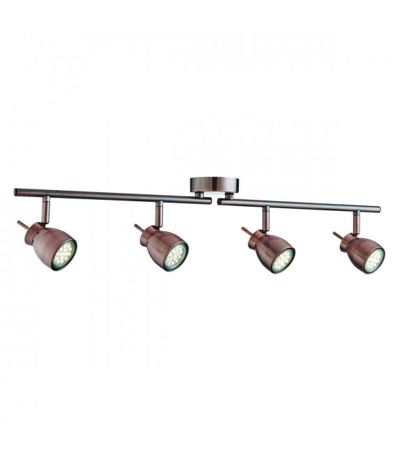 Lampada da soffitto Jupiter in finitura rame antico, 4 punti LED