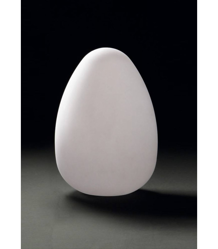 Huevo Egg, lámpara de mesa, 1 bombilla CFL, interruptor grande en línea, interior, blanco opalino
