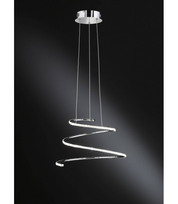 Lampada a sospensione VISIO cromata 1 lampadina a LED