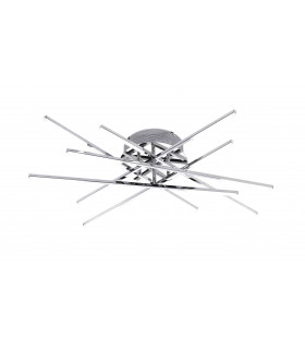 Plafoniera FORTE cromata con 12 lampadine a LED
