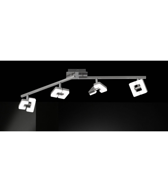 Foco ZARA níquel mate 4 bombillas LED