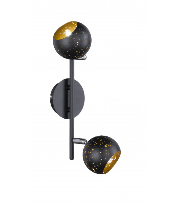 PILAR spot nero 2 lampadine