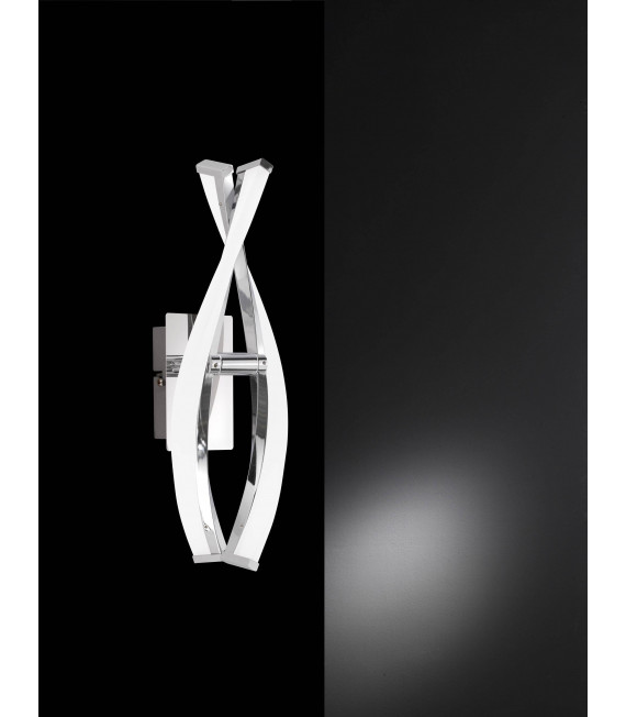 Aplique de pared cromado IDANA con 2 bombillas LED