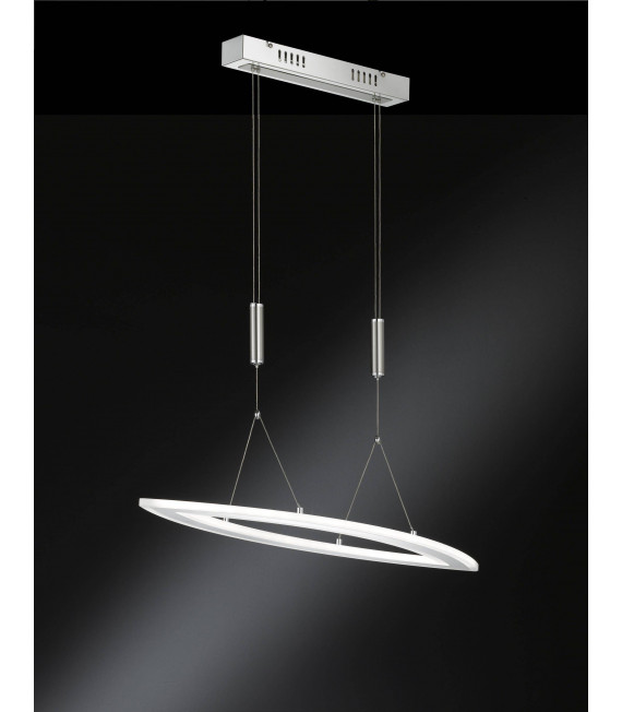 NEVIL lámpara colgante níquel mate / cromo 1 bombilla LED