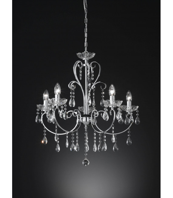 ARIZONA Chrom Pendelleuchte 5 Lampen