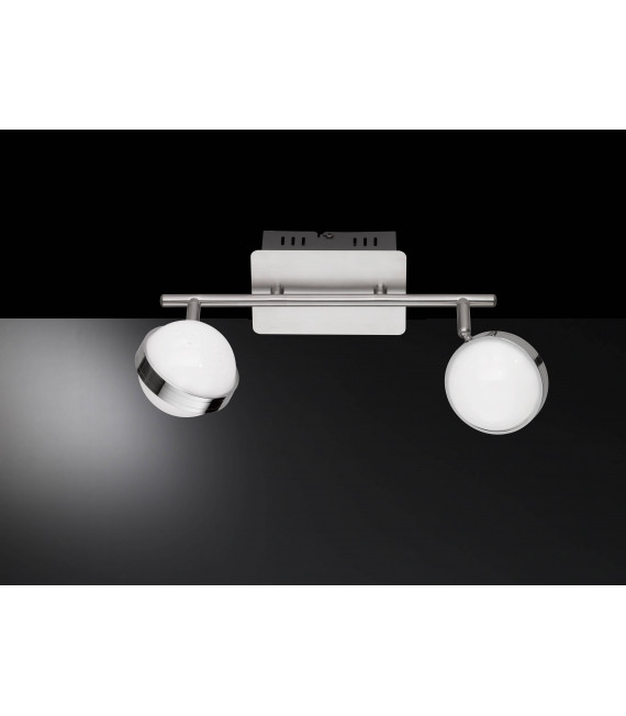 MUNDO foco níquel mate / cromo 2 bombillas LED