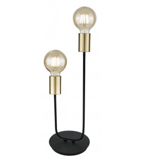 YORK schwarze Tischlampe 2 Glühbirnen