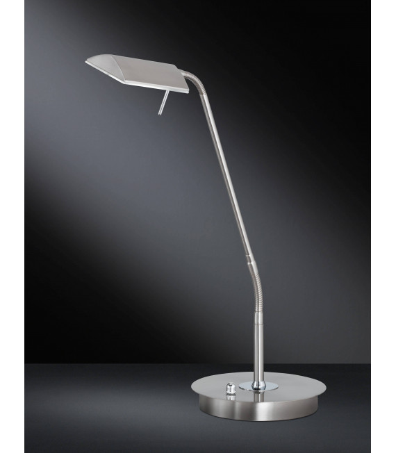 CORY lámpara de mesa níquel mate / cromo 1 bombilla LED